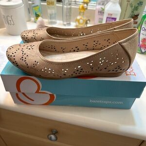 Gold/Tan Baretrap Flats